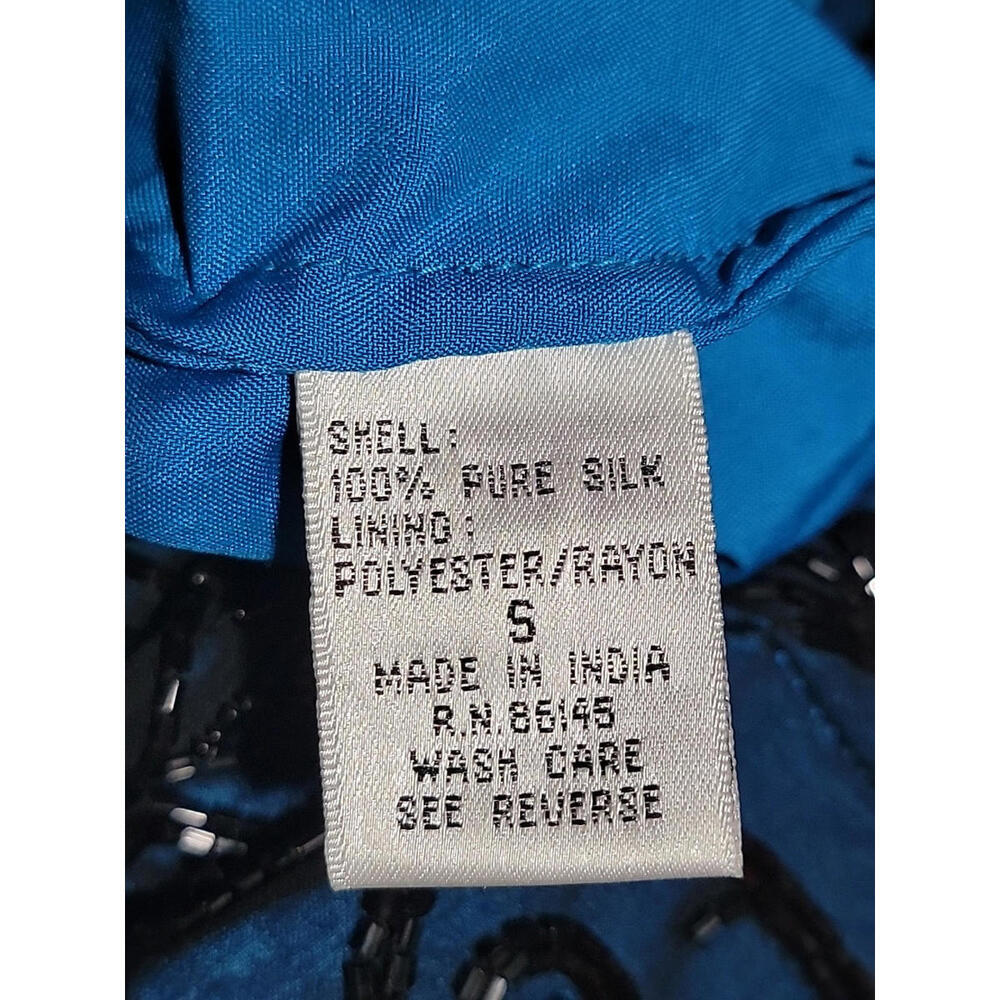 Cache Collection 100% Silk Size S Artsy Sophisticated Dress Backless Beaded #C3 - Picture 12 of 12